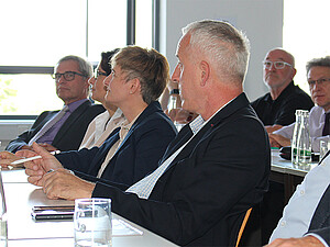 v.r.n.l.: Gerd Müller (Fiducia GAD IT AG), Anja Stolz (Commerzbank AG), Prof. Dr. Weiland, Prof. Dr. Freytag (beide DHBW)